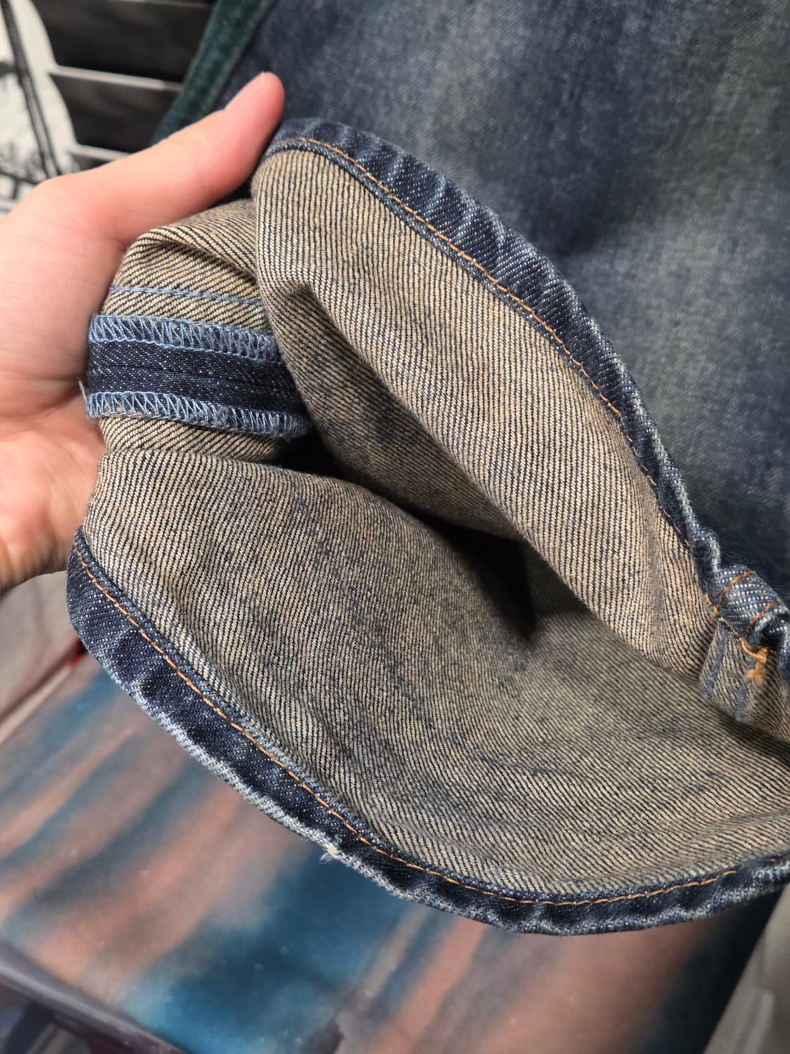 블루마블 벨벳 트리밍 부츠컷 데님 30 상품이미지3