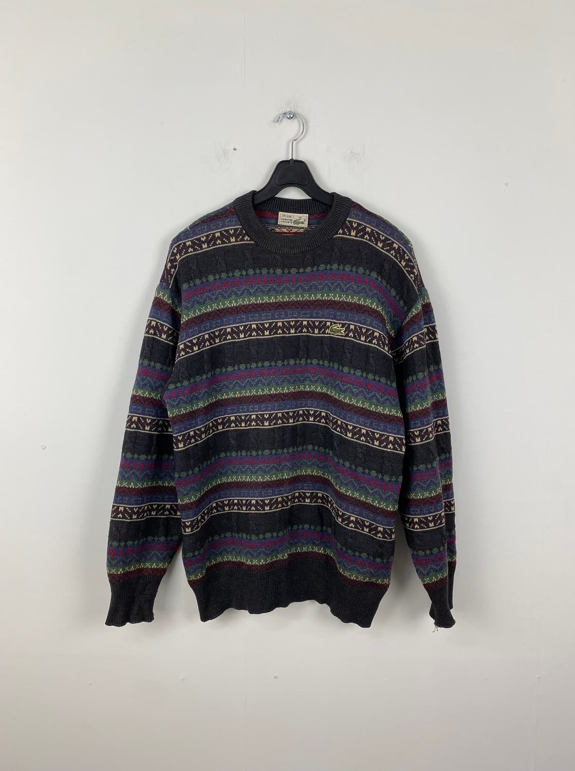 90s 라코스테 멀티컬러 꽈배기 울 니트 M 상품이미지1