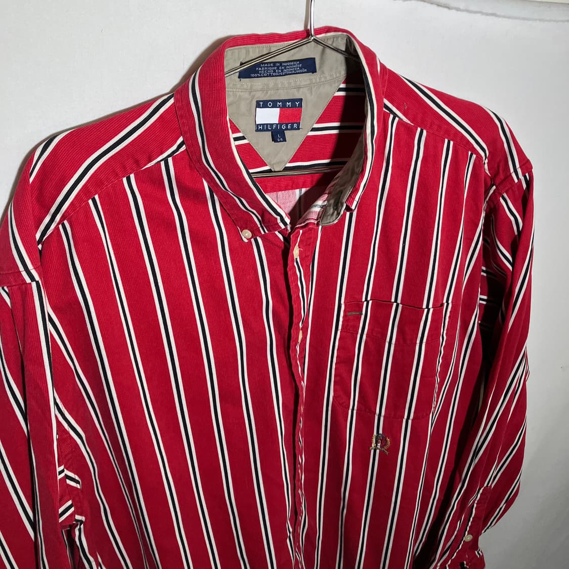 L-XL)타미힐피거 90s 올드스쿨 스트라이프 셔츠 남방 상품이미지2