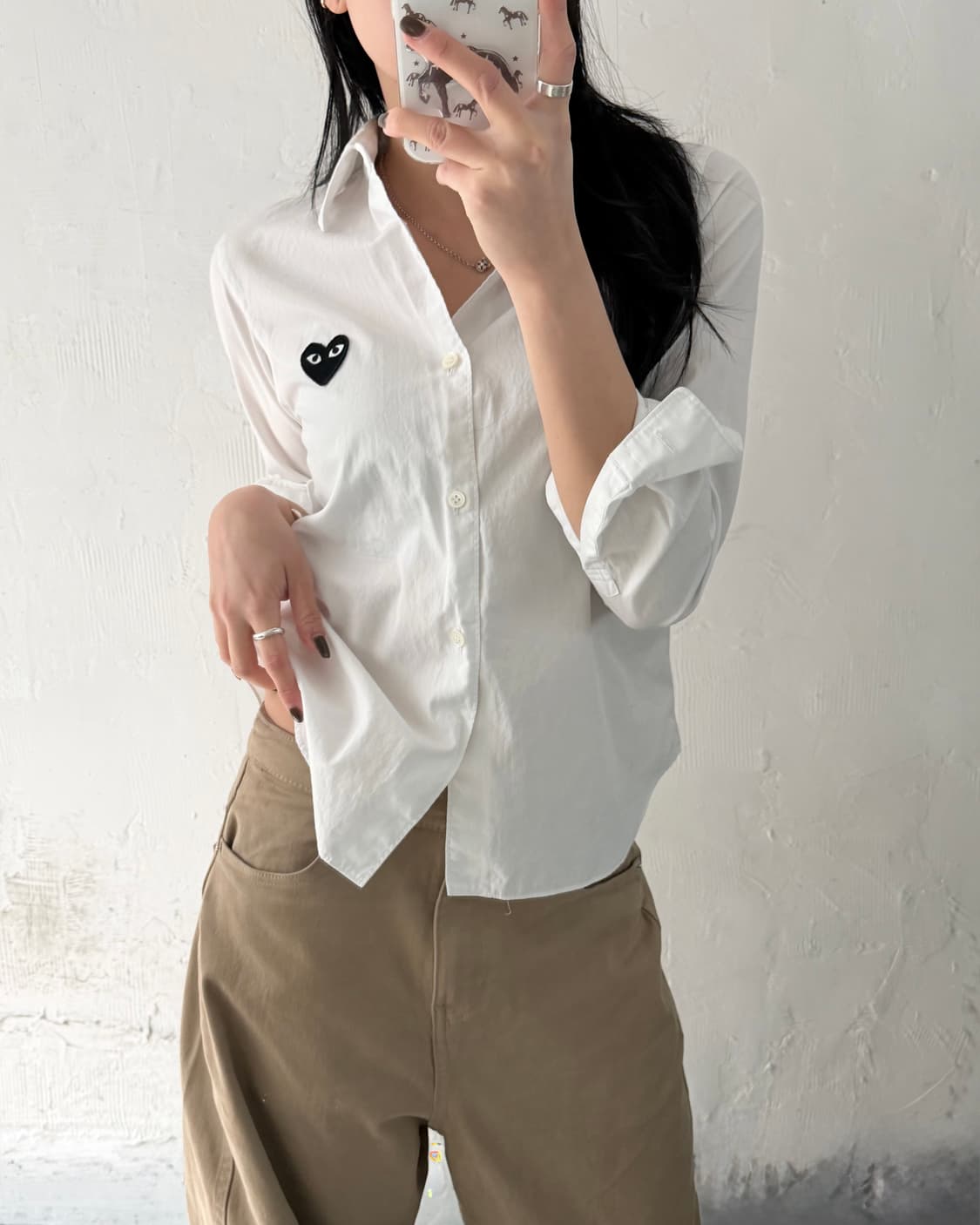 COMMEdesGARCONS 꼼데가르송 블랙와펜 화이트 셔츠 상품이미지1