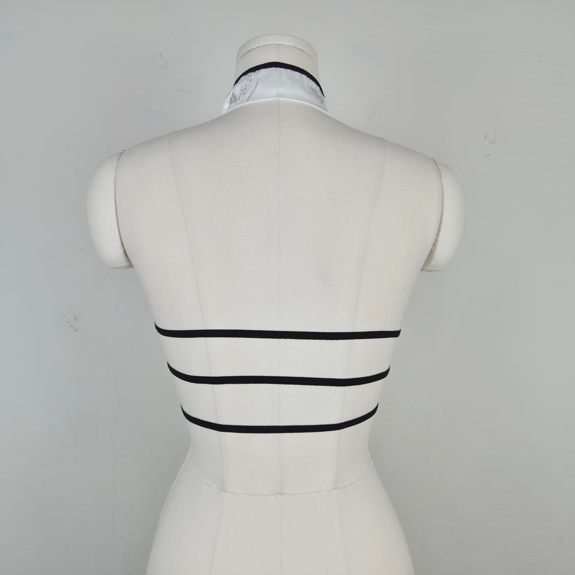 재팬 화이트 차이나넥 홀터넥 크롭탑 상품이미지3