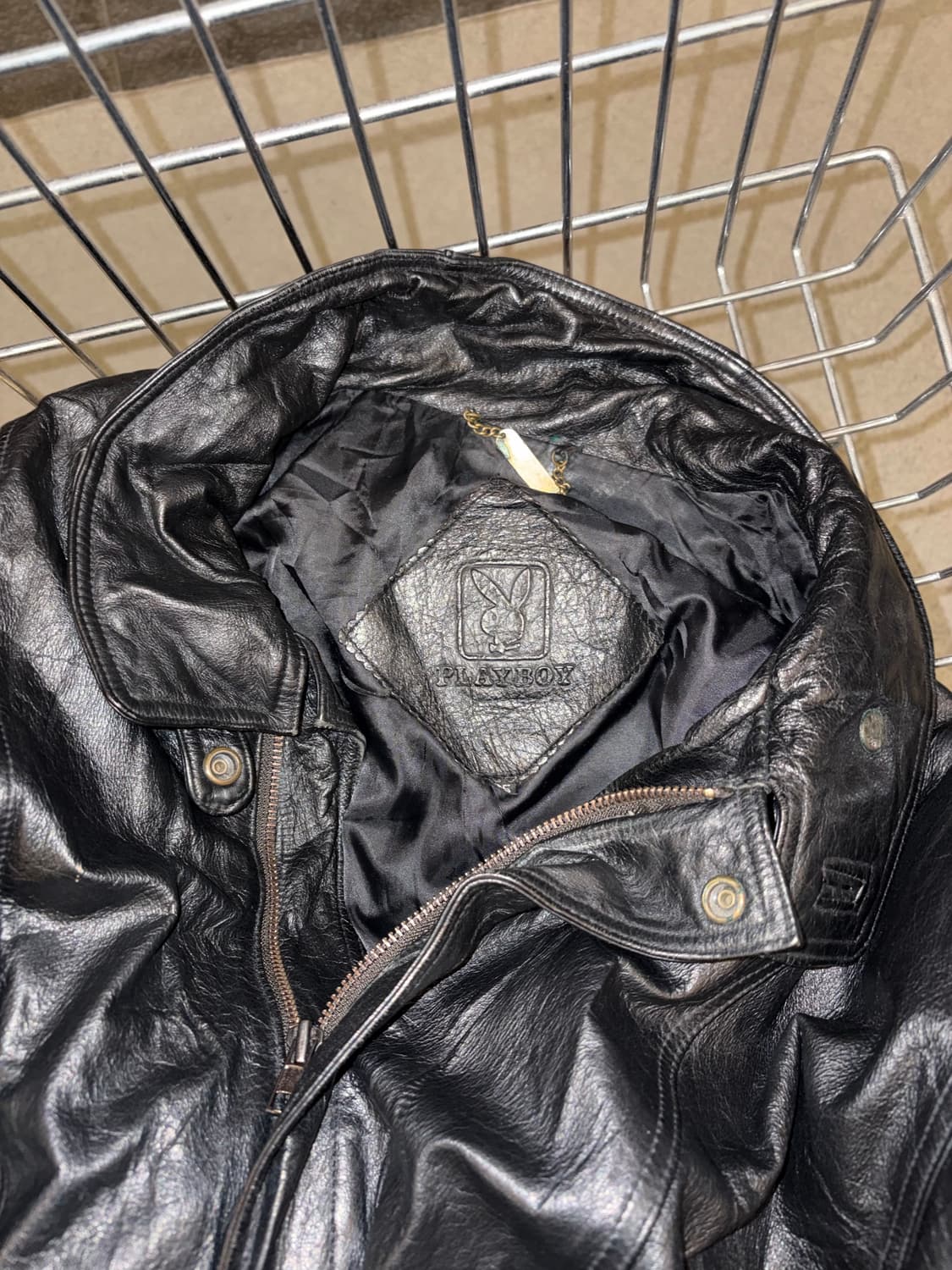90’s Play Boy genuine leather jacket 상품이미지10