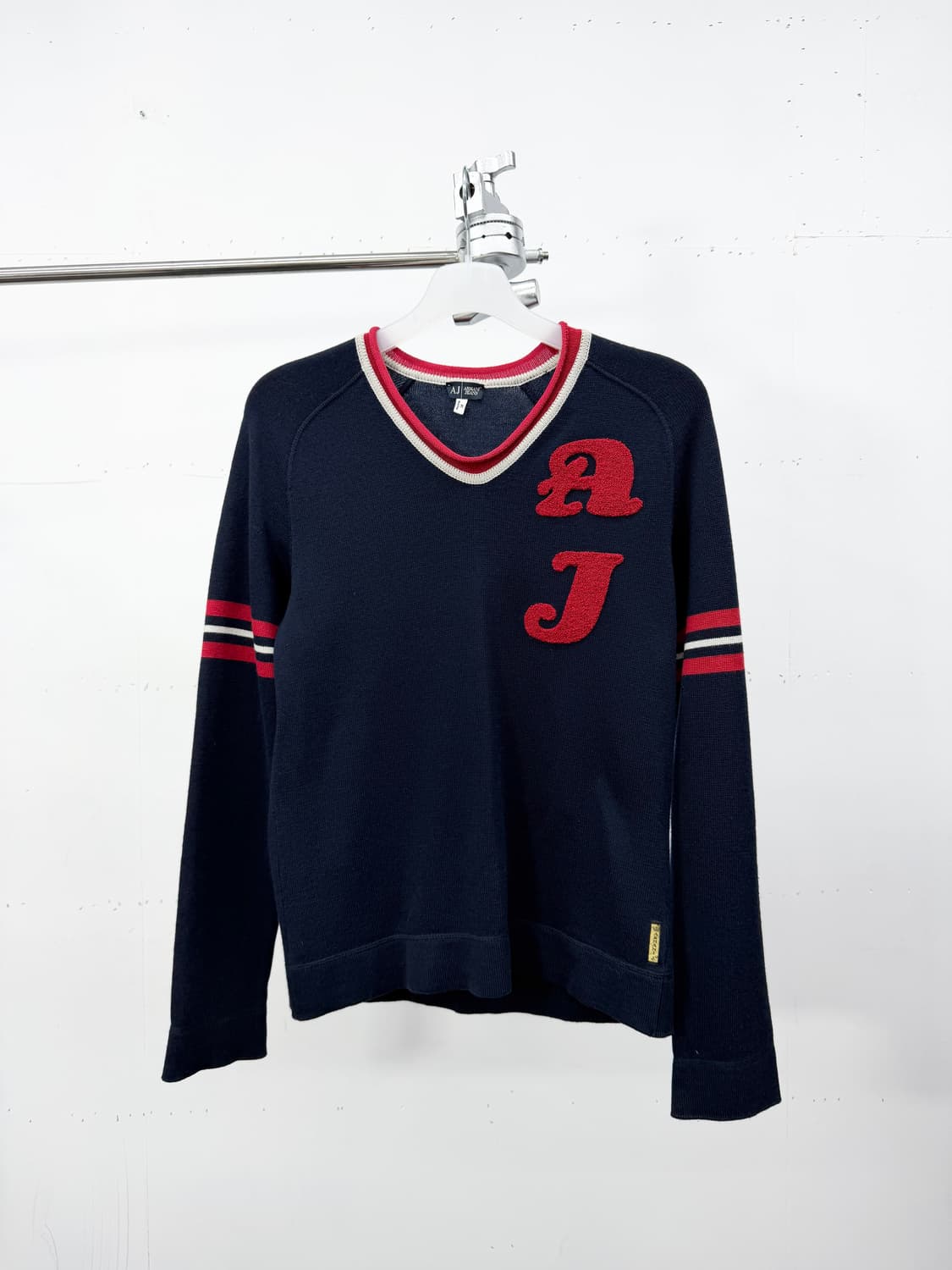 90s AJ Italy — Letterman Patch Knit 상품이미지4