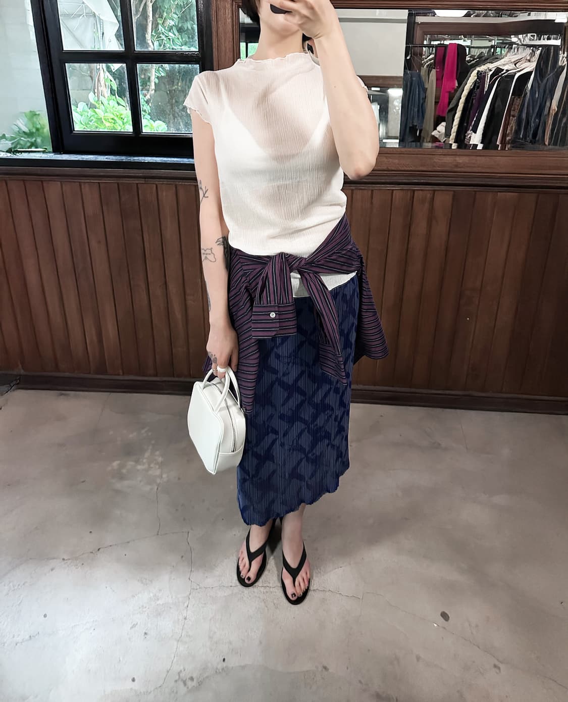 ISSEY MIYAKE FETE x sheer pleated skirt 상품이미지5
