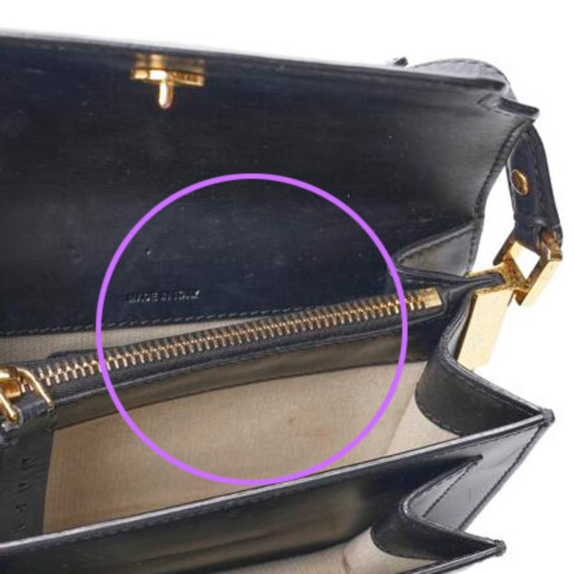 (중고) 마르니 블랙 카프스킨 트렁크 미니 숄더백 상품이미지8