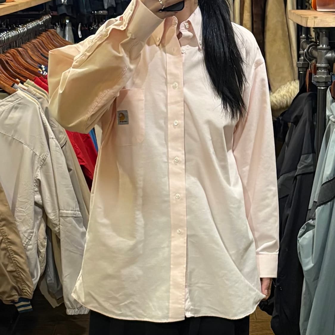 [HI] Carhartt 칼하트 긴팔셔츠 라이트핑크 상품이미지2