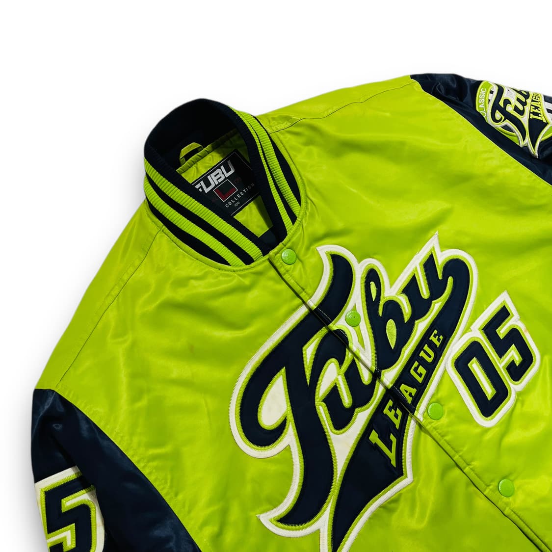 푸부 00s 올드스쿨 힙합 그린 바시티 자켓 상품이미지3