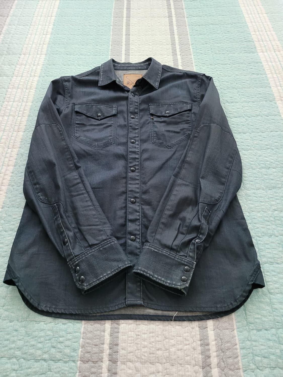 지스타로우 G star raw essential 에센셜 블랙코팅 데님셔츠 상품이미지4