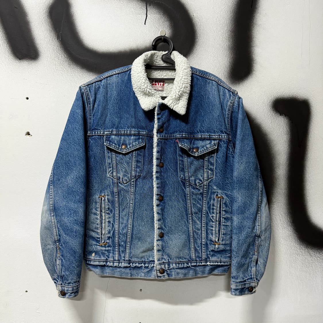 80s 리바이스 USA 71608 쉐르파 데님 트러커 자켓 상품이미지1