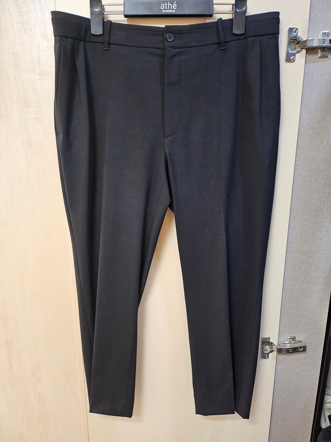 타임옴므 블랙 스트레이트핏 허리밴딩 슬랙스 바지 34 상품이미지1