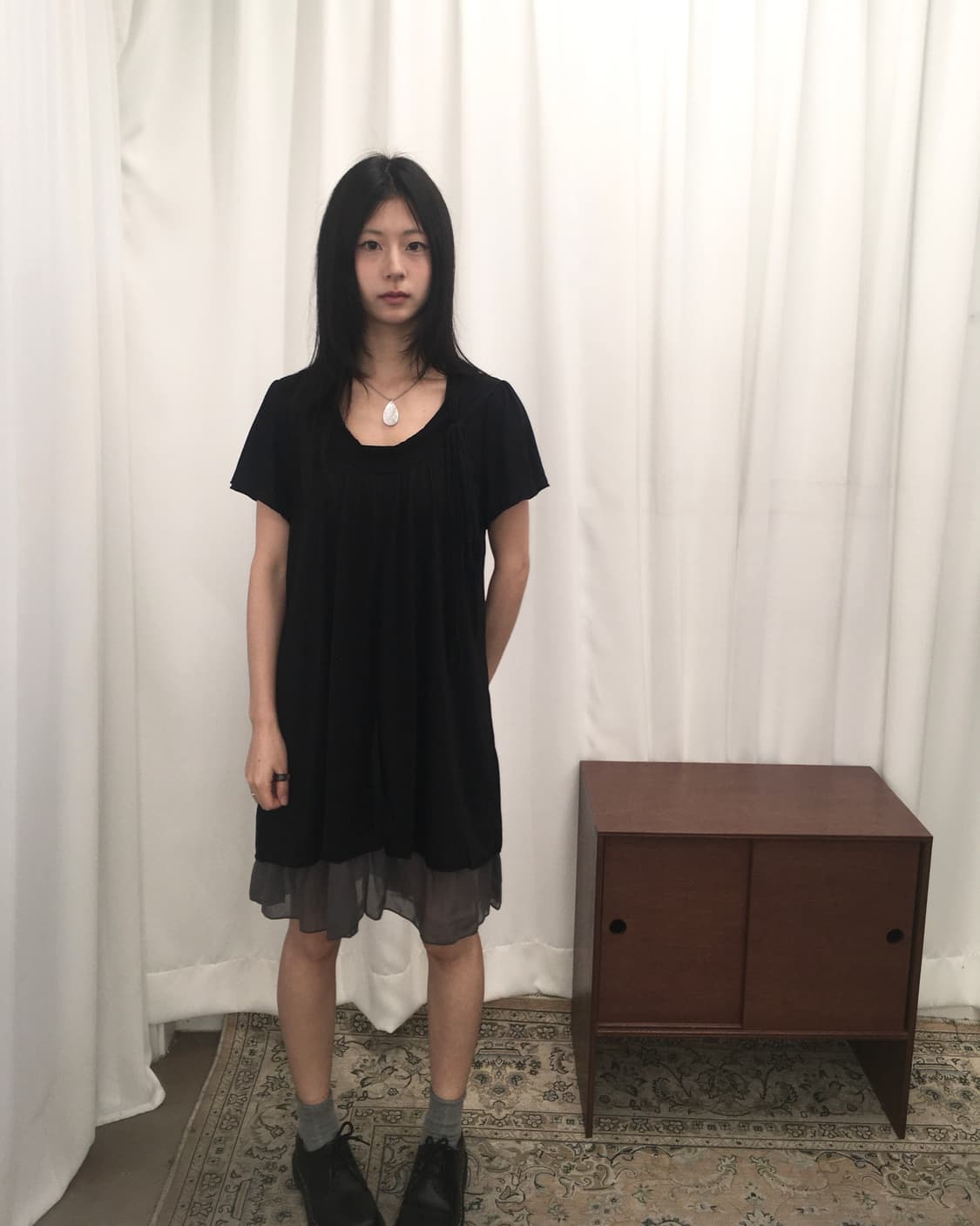 블랙 레이어드 원피스 상품이미지2