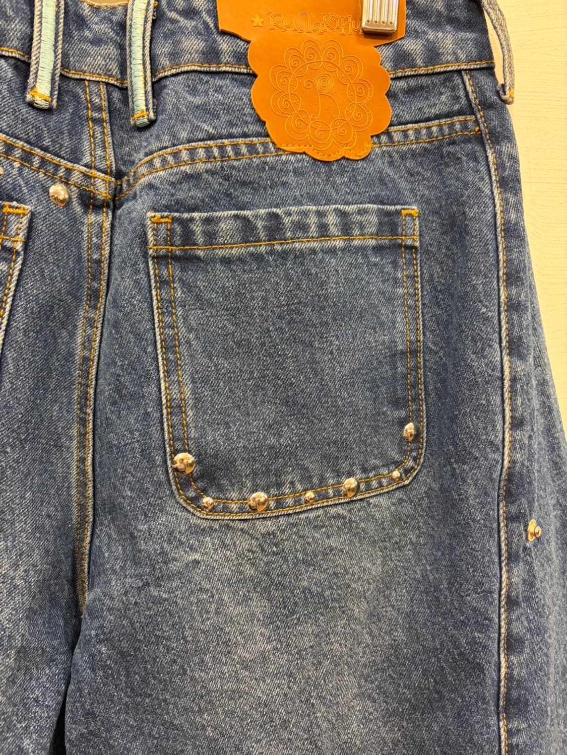 발바닥 프린팅 데님와이드팬츠 상품이미지9