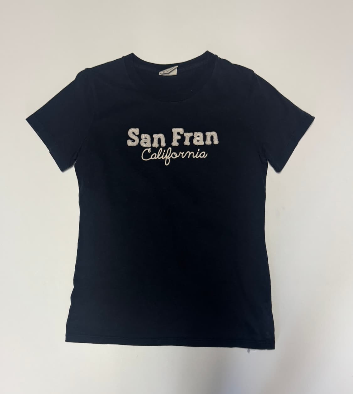 여성 후아유 San Fran California 빈티지 반팔 티셔츠 블랙 상품이미지1
