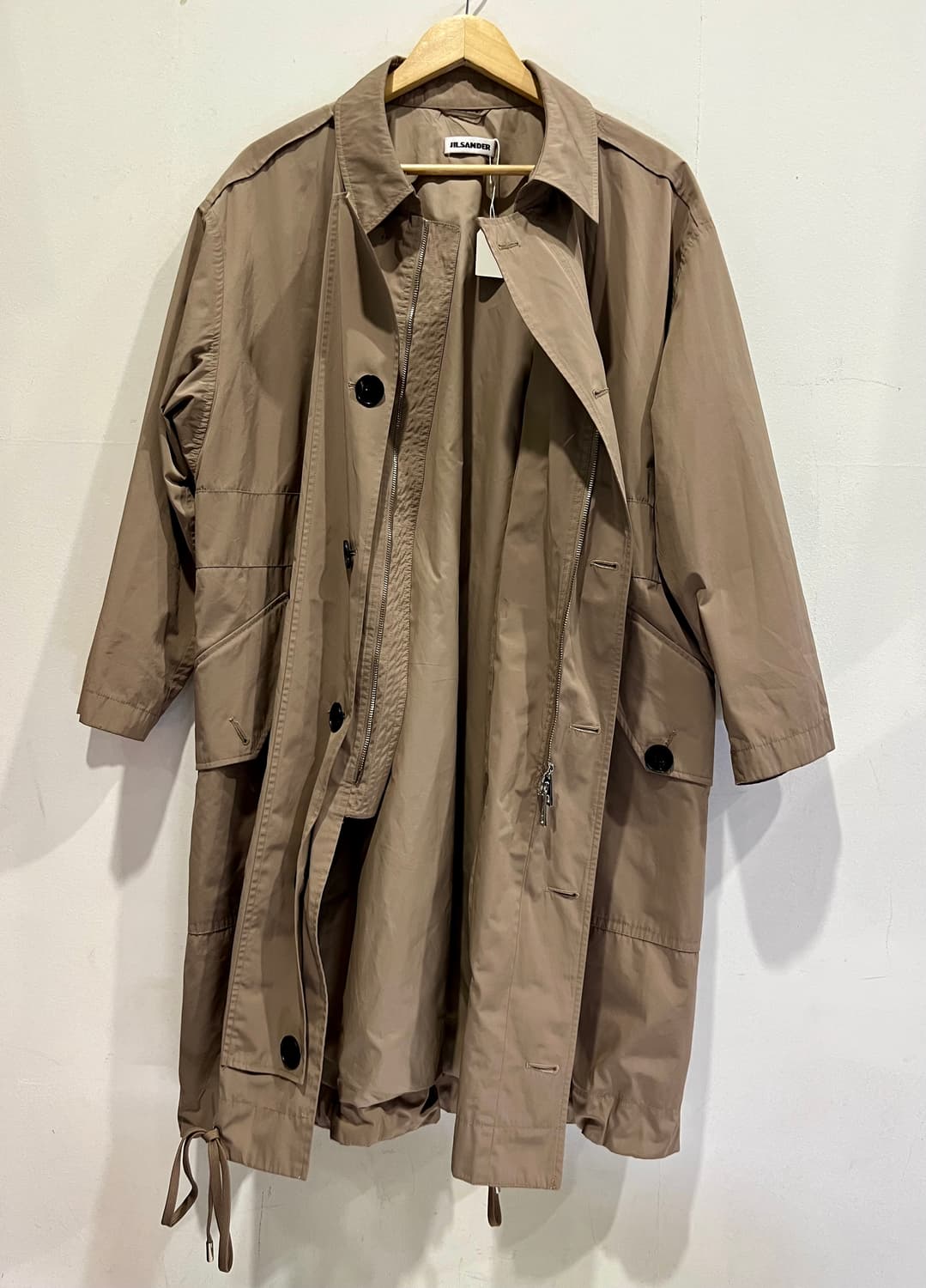 JIL SANDER 트렌치 코트 36 베이지 오버핏 정품 상품이미지1