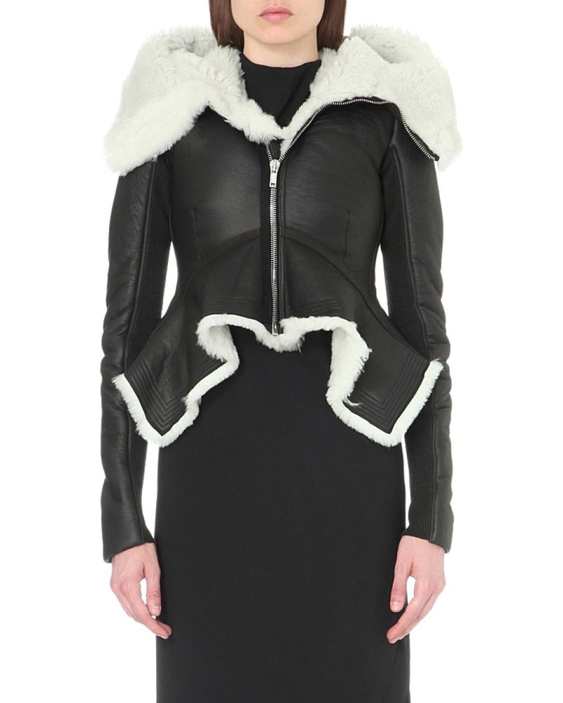 릭오웬스 16FW MASTODON 후디드 시어링 바이커 무스탕 자켓 42 상품이미지2