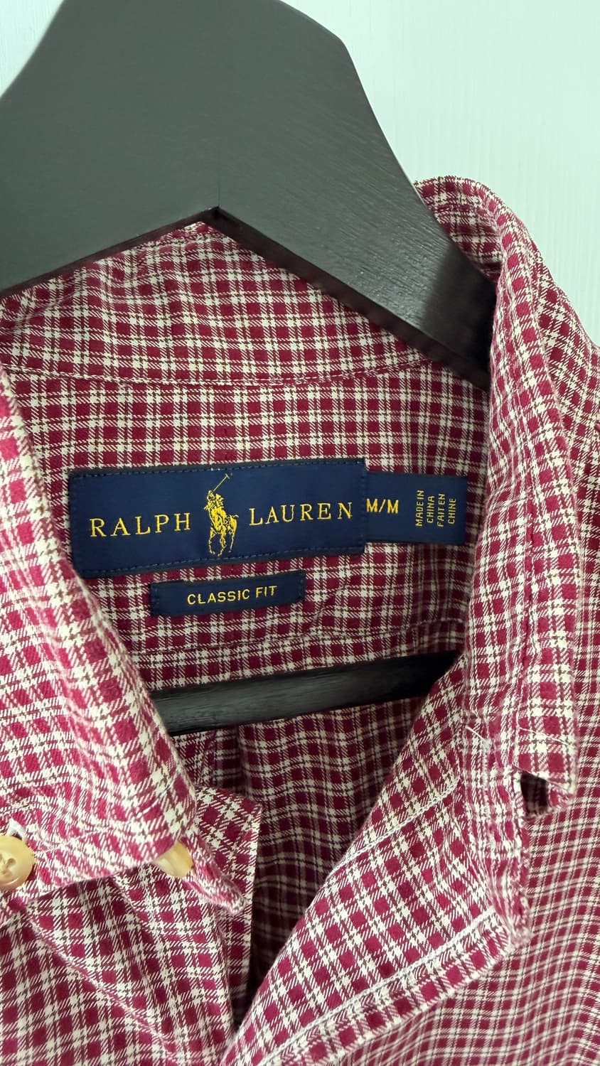 랄프로렌 체크 셔츠 긴팔 버건디 상품이미지5