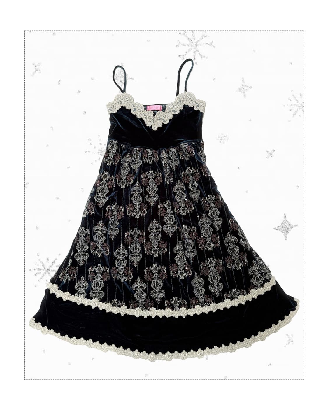 고딕풍 벨벳 끈나시 원피스 상품이미지1