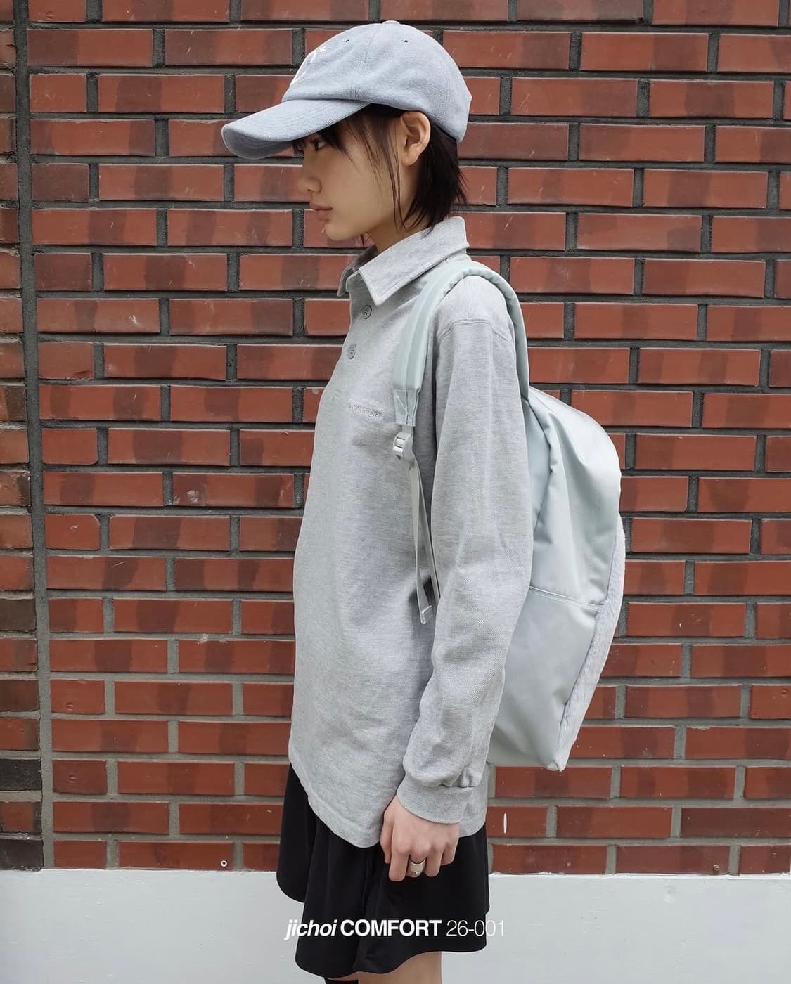 지초이 컴포트 26-001 PK SHIRT 셔츠 롱슬리브 티셔츠 그레이 상품이미지2