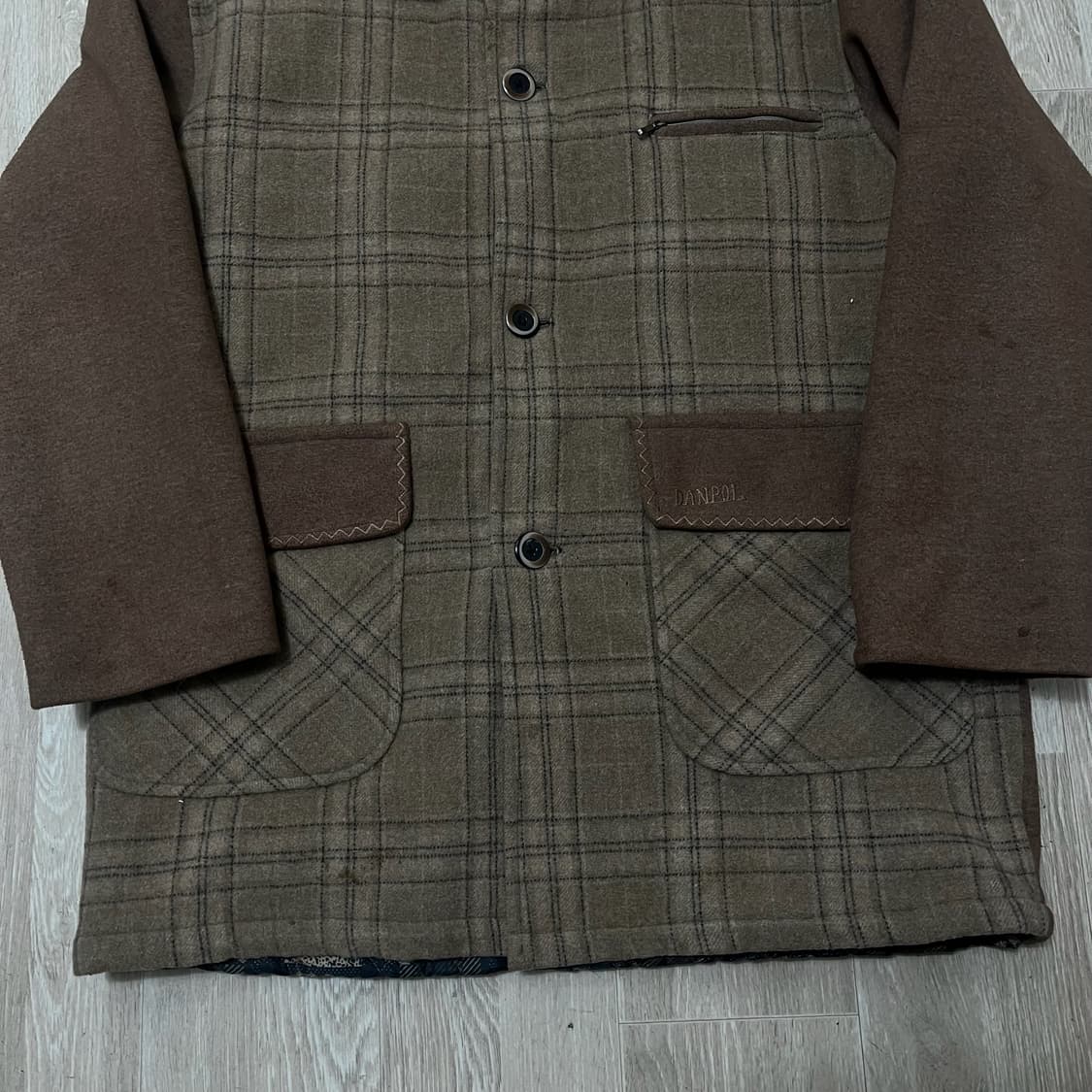 덴폴 남성 클래식 모직 체크 맥코트 발마칸코트 XL/105  상품이미지3