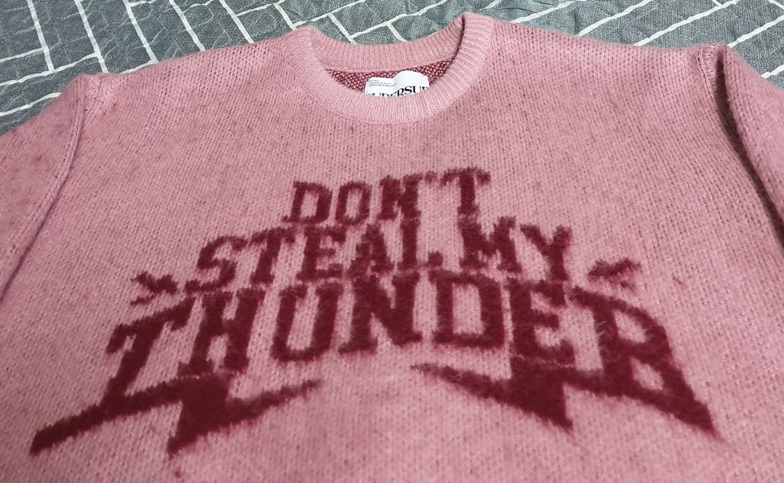 슈퍼서브 오버핏 THUNDER 브러쉬드 니트 핑크 (L) 상품이미지2