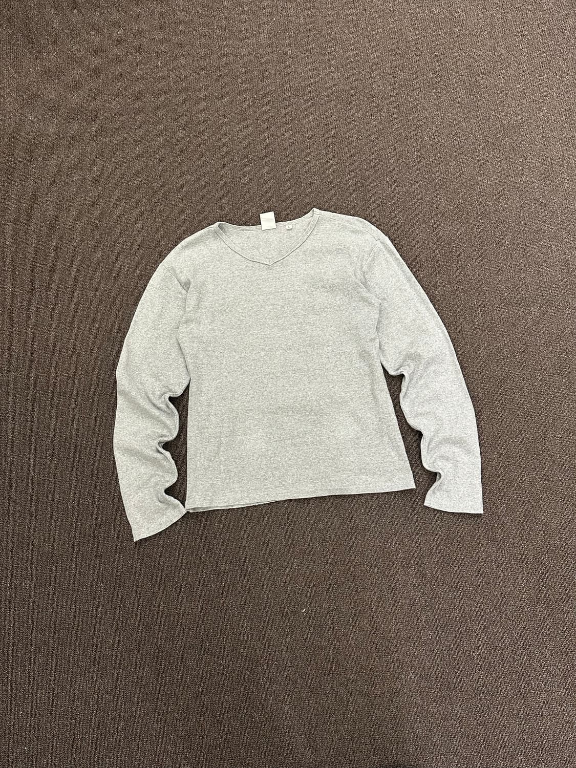 L)AVIREX vintage v넥 그레이 골지 롱슬리브 상품이미지3