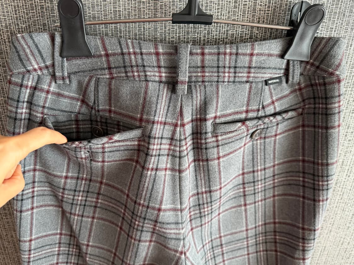 임페리얼 골프 그레이 체크 스트레치 슬랙스 여성 바지 기모 팬츠 상품이미지7