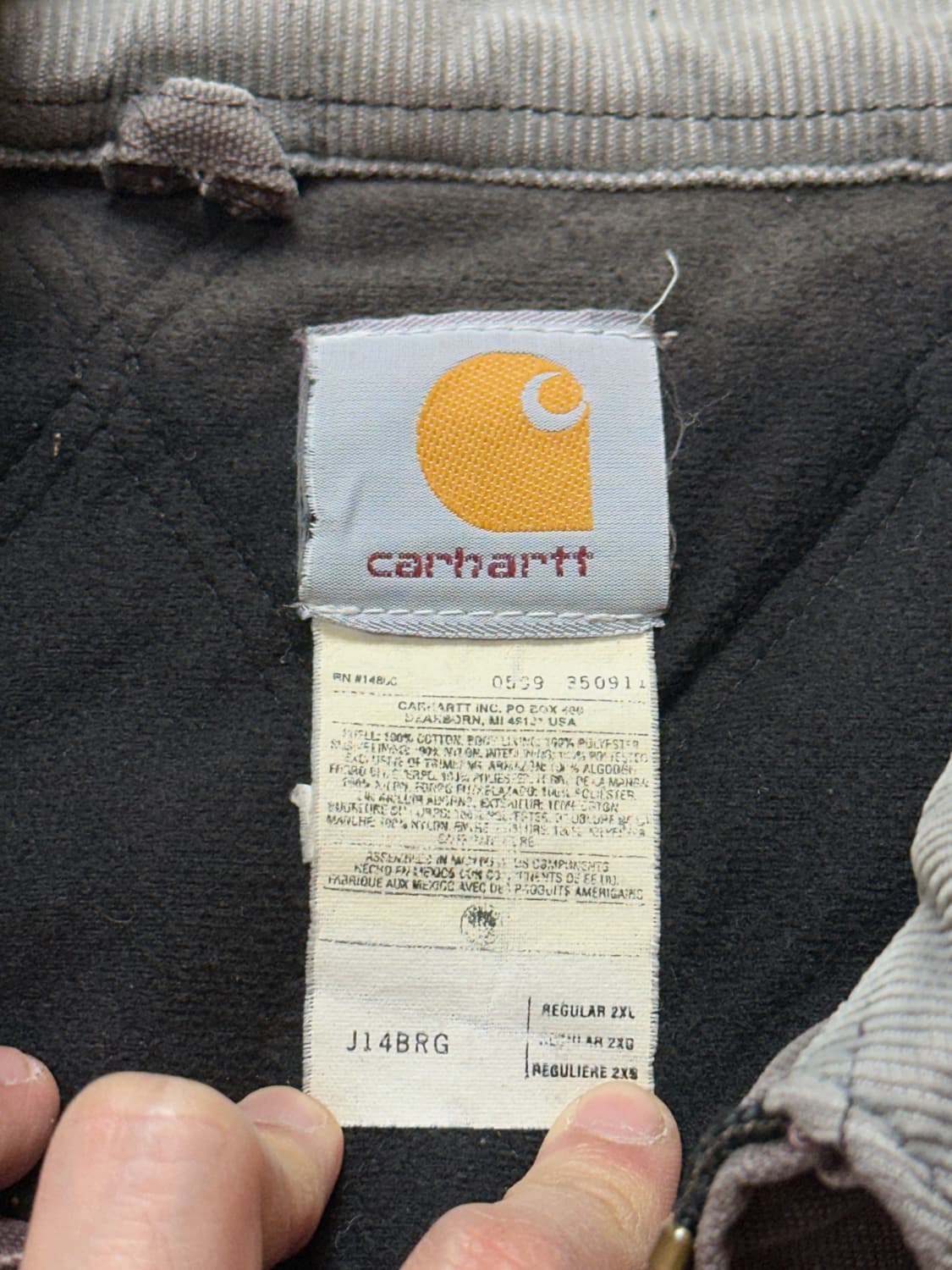 90’s USA Made 칼하트 J14 BRG 칼하트 버건디 디트로이트 상품이미지9