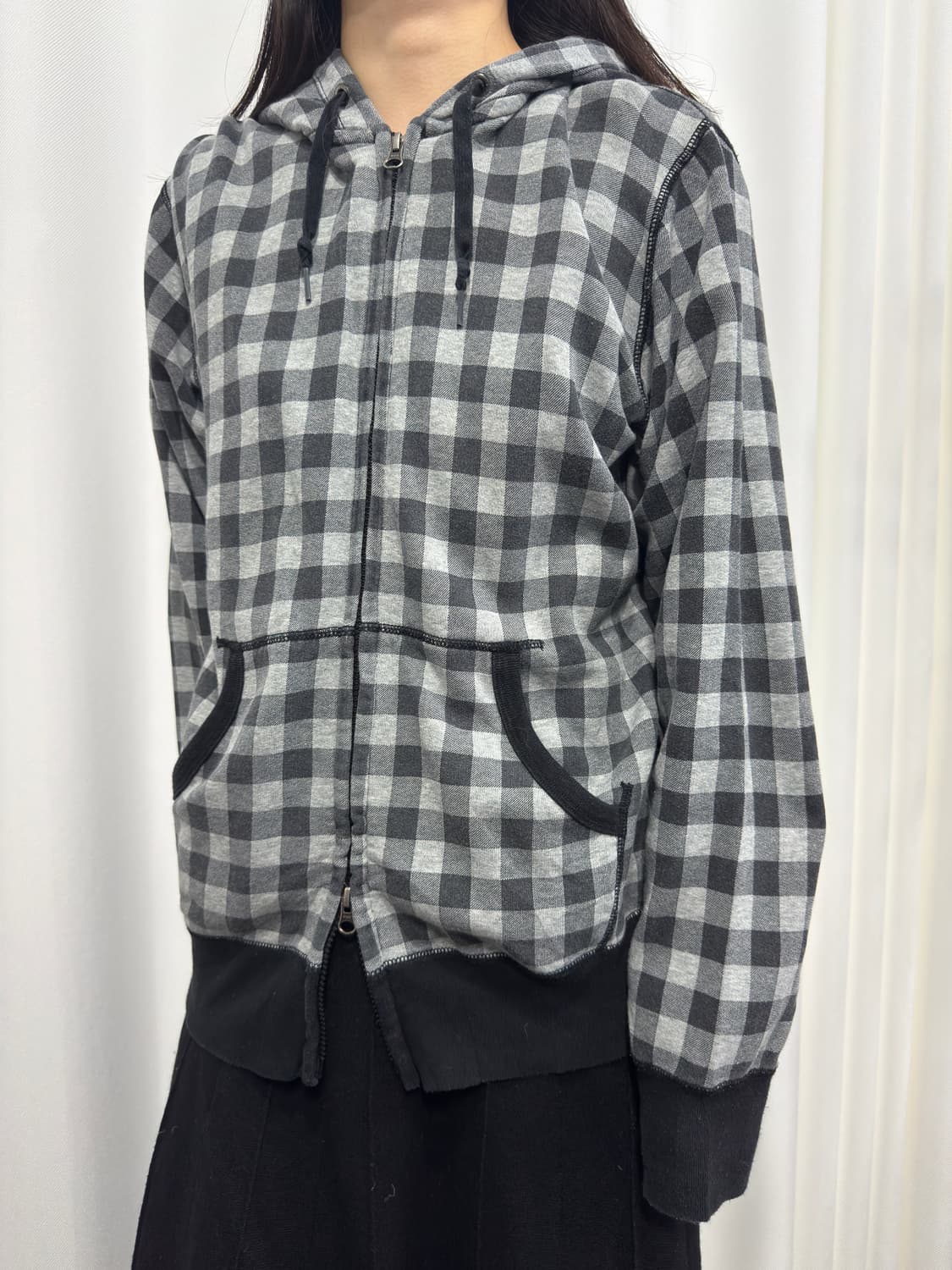 uniqlo original wash check hood zipup 상품이미지2