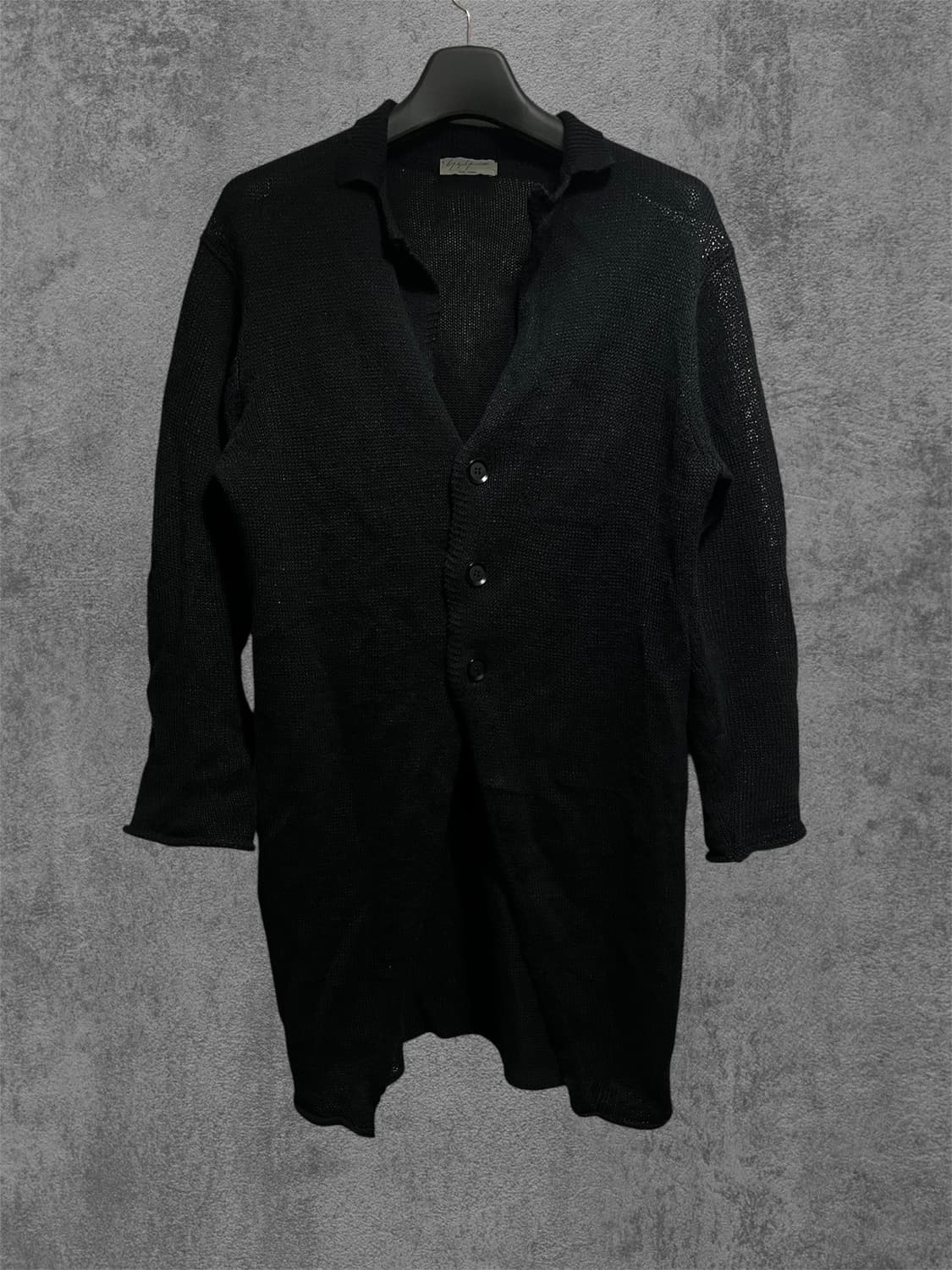 요지 야마모토 뿌르 옴므 롱 버튼 니트 가디건 상품이미지1