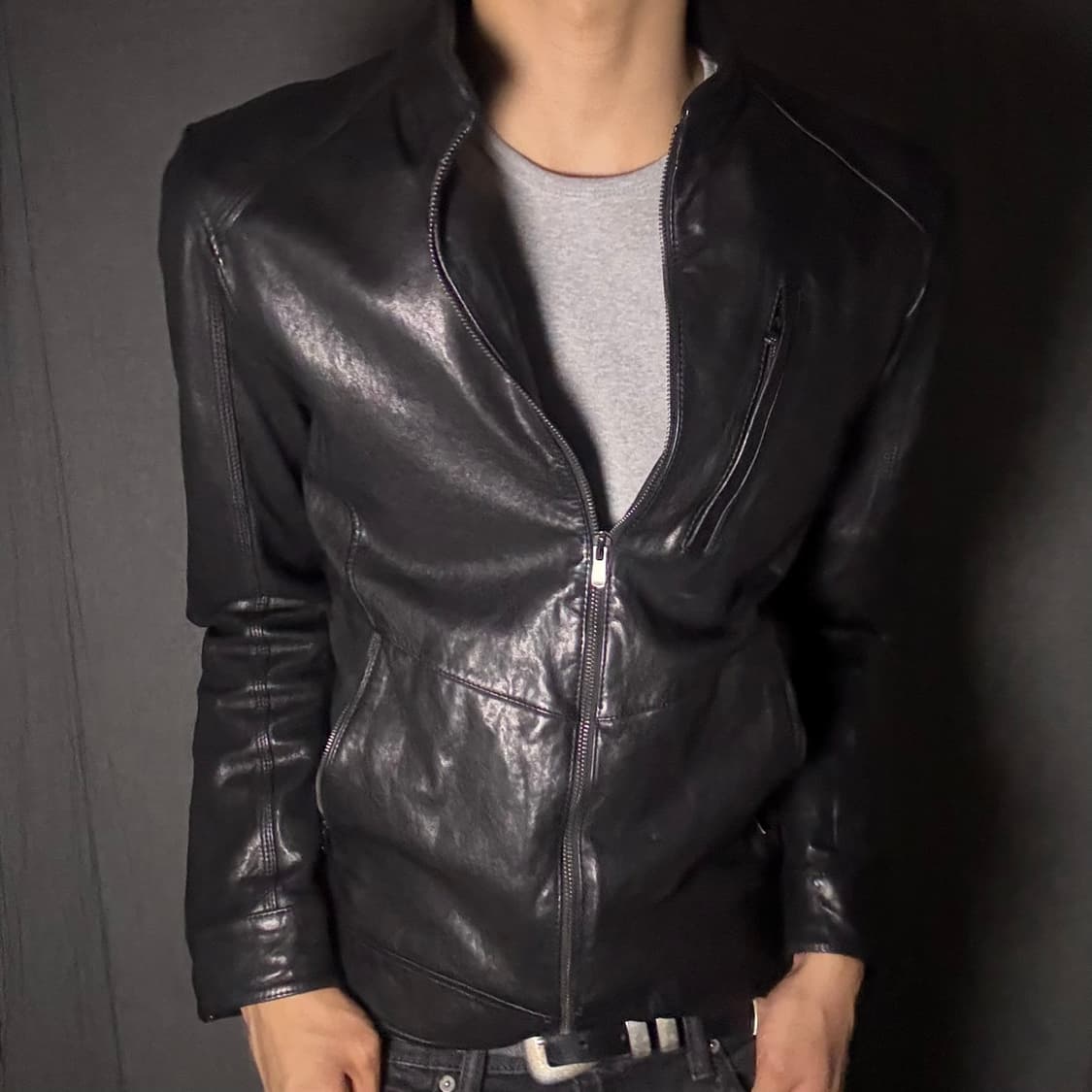 lamb skin leather jacket 상품이미지6
