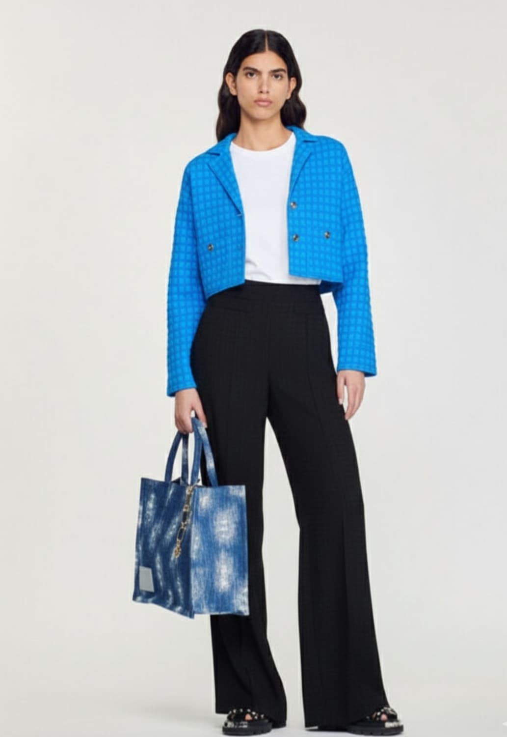 (새상품)산드로 트위드 크롭자켓 36사이즈 상품이미지1