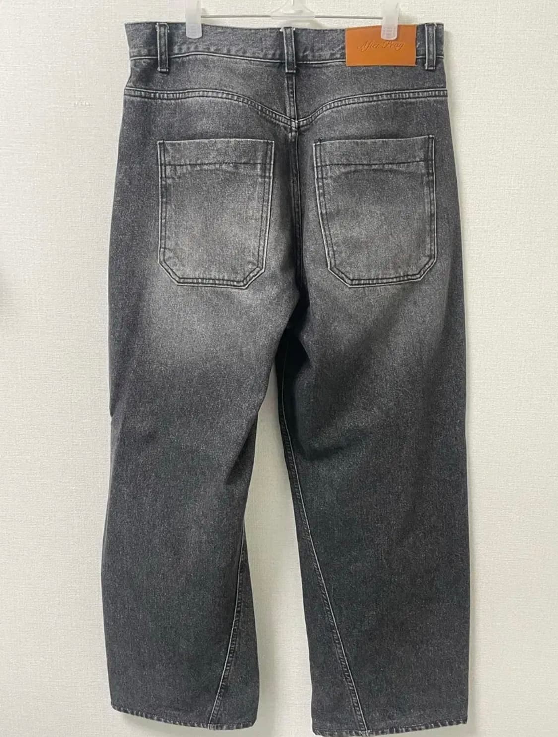 애프터프레이 와이드 워시드 슬래쉬 데님 진스 차콜 상품이미지2