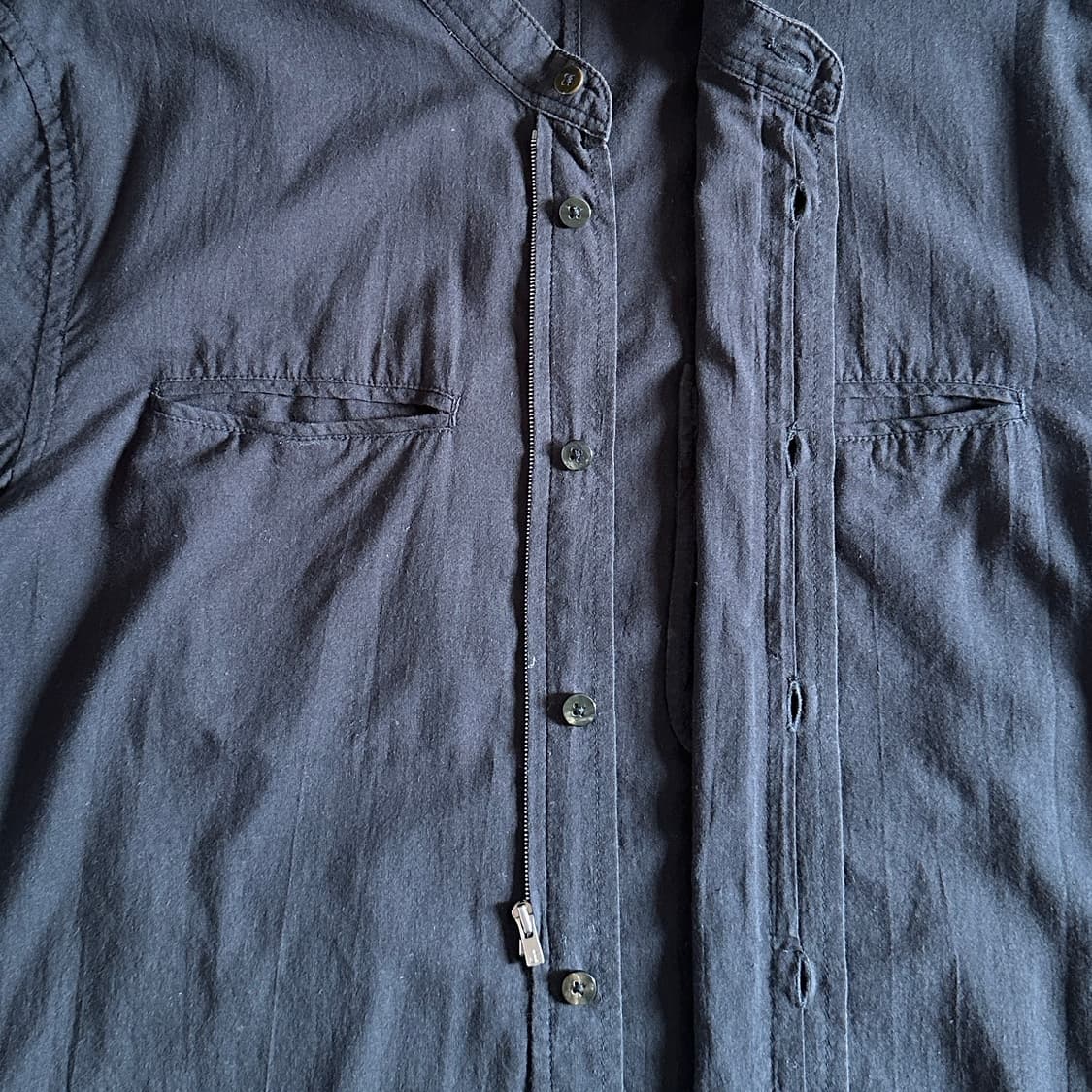 The Viridi Anne zip silk 1/2 shirts 상품이미지5