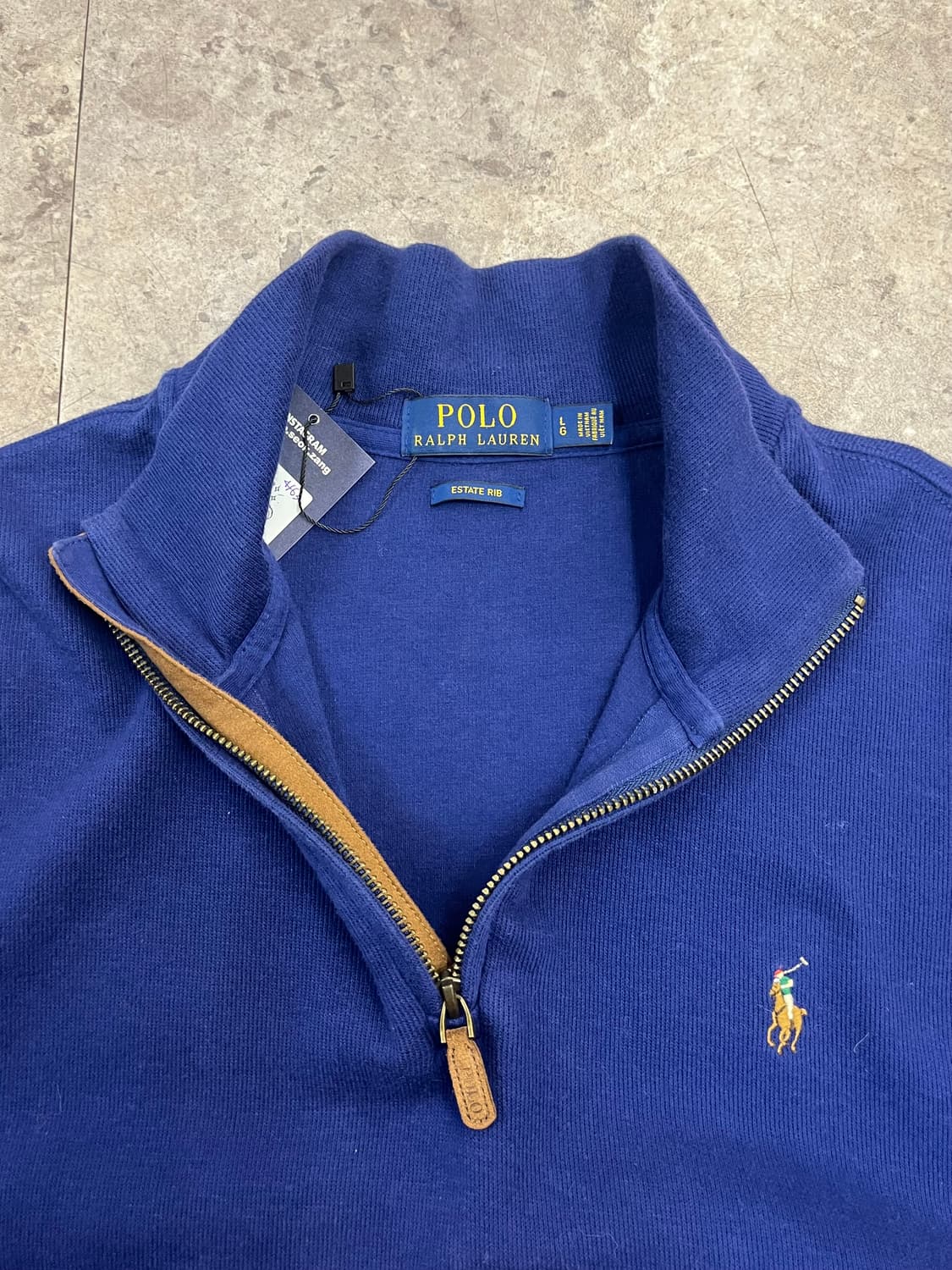폴로 랄프로렌 반집업 니트 블루 L #csz4163 상품이미지6