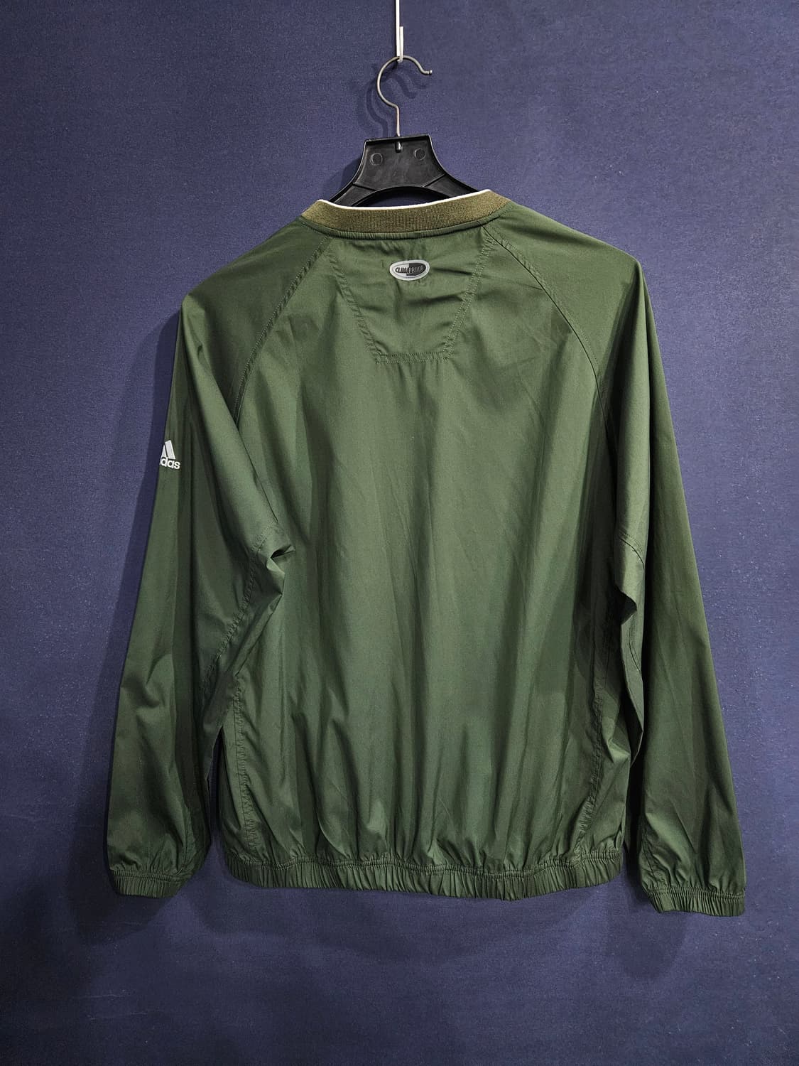 아디다스 올드스쿨 다크그린 남성 오버핏 95~100 브이넥 바람막이 웜업 상품이미지2