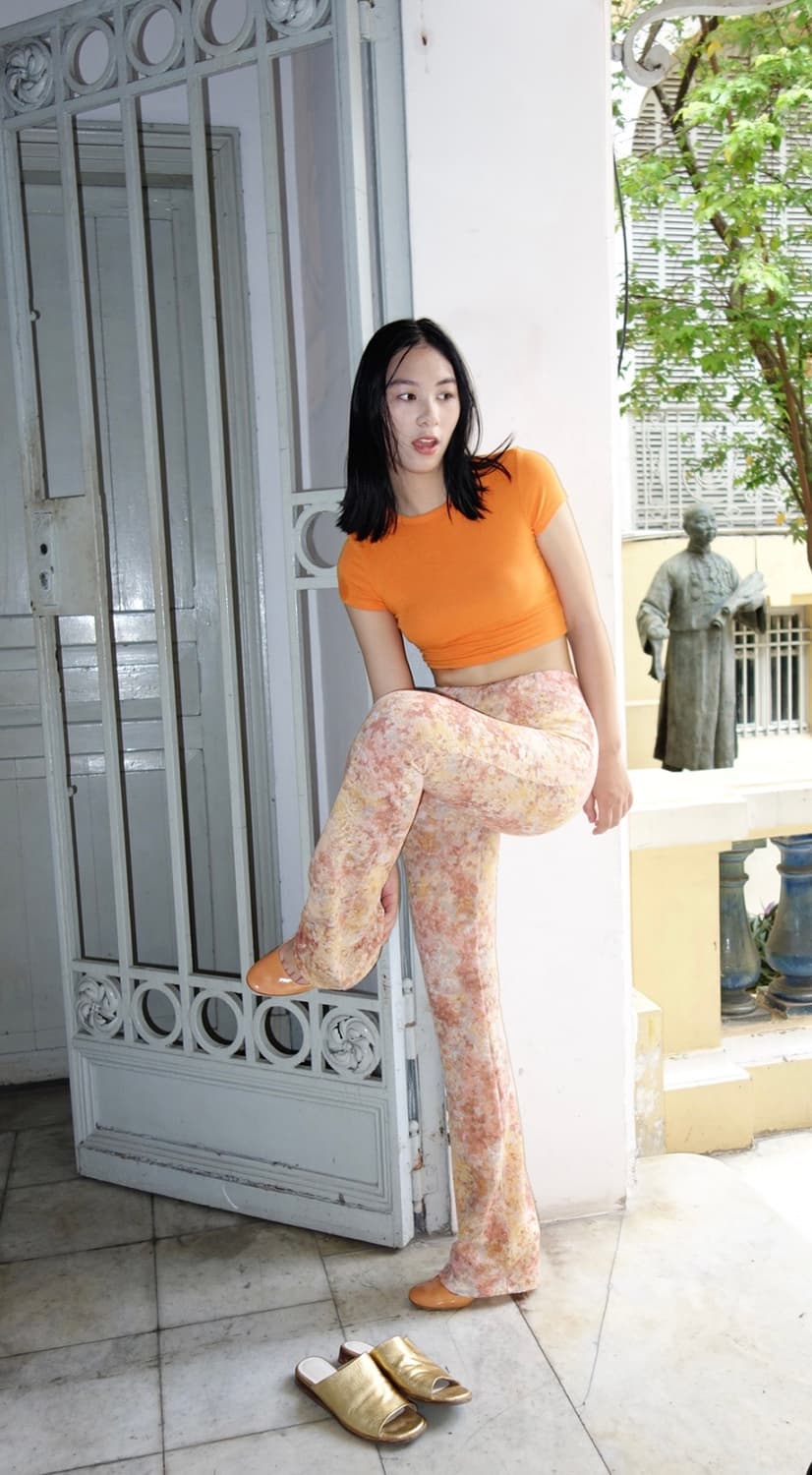 TEAK ORANGE PANSY LEGGINGS PANTS  상품이미지1