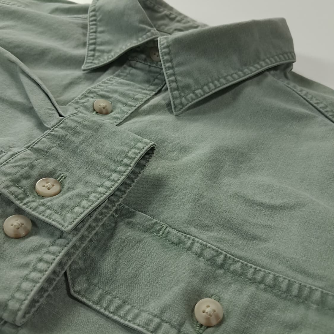 CK347 LT 엘엘빈 90s 세이지그린 워크 셔츠 남방 상품이미지4