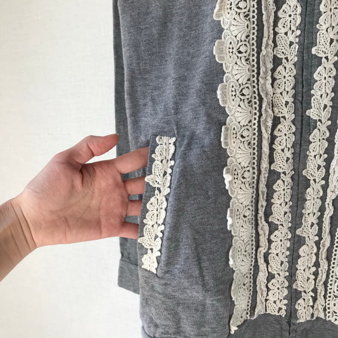 lace detail hoodie  상품이미지3