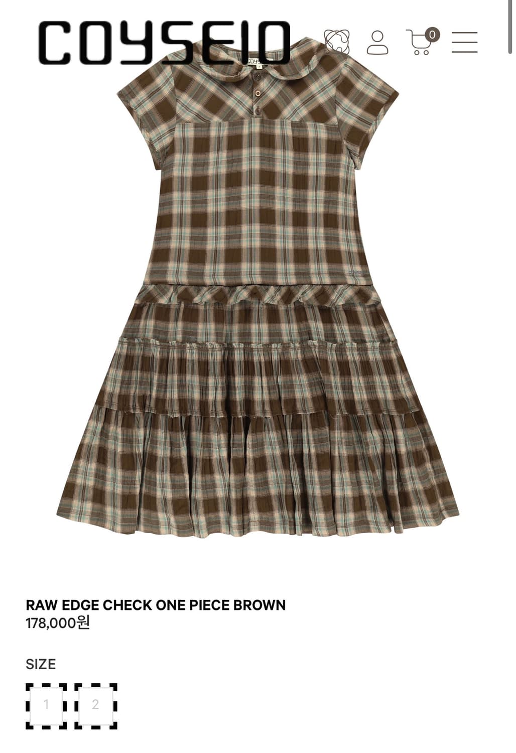 코이세이오 로우엣지 체크 원피스 상품이미지1