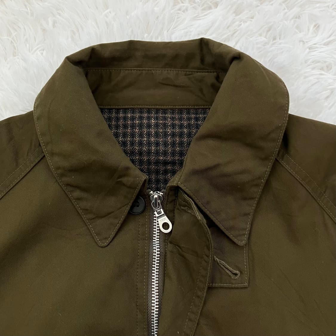 빈티지 카키 체크 버튼 자켓 y2k 스트릿 갸루 펑키 일본빈티지646 상품이미지3
