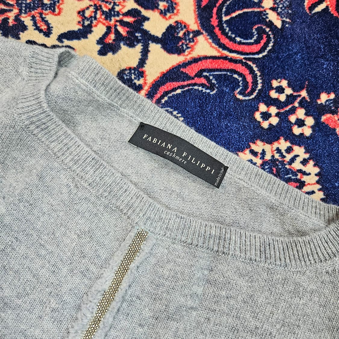 (미사용)파비아나필리피 in Italy 캐시미어 센터 골든 펄 니트  상품이미지3