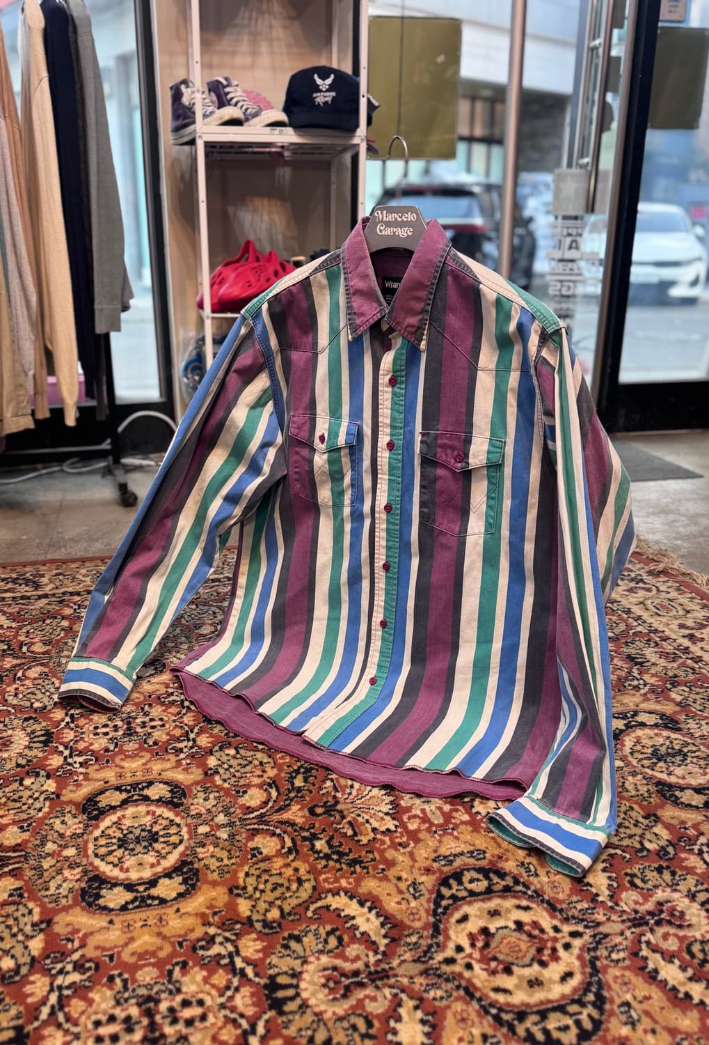 빈티지 랭글러 브러시팝퍼 웨스턴 스냅 워크 셔츠 XL (611) 상품이미지1