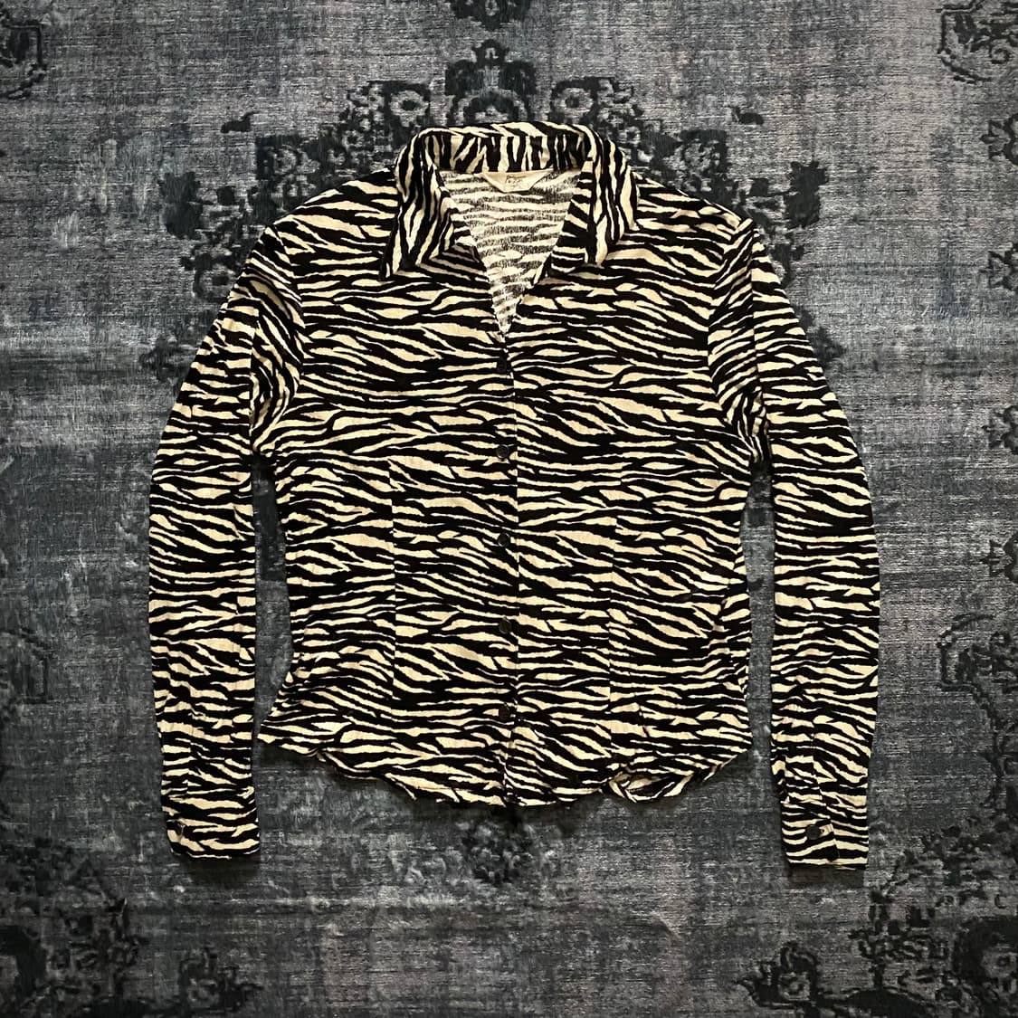 Zebra Pattern Y2K Cardigan  상품이미지1