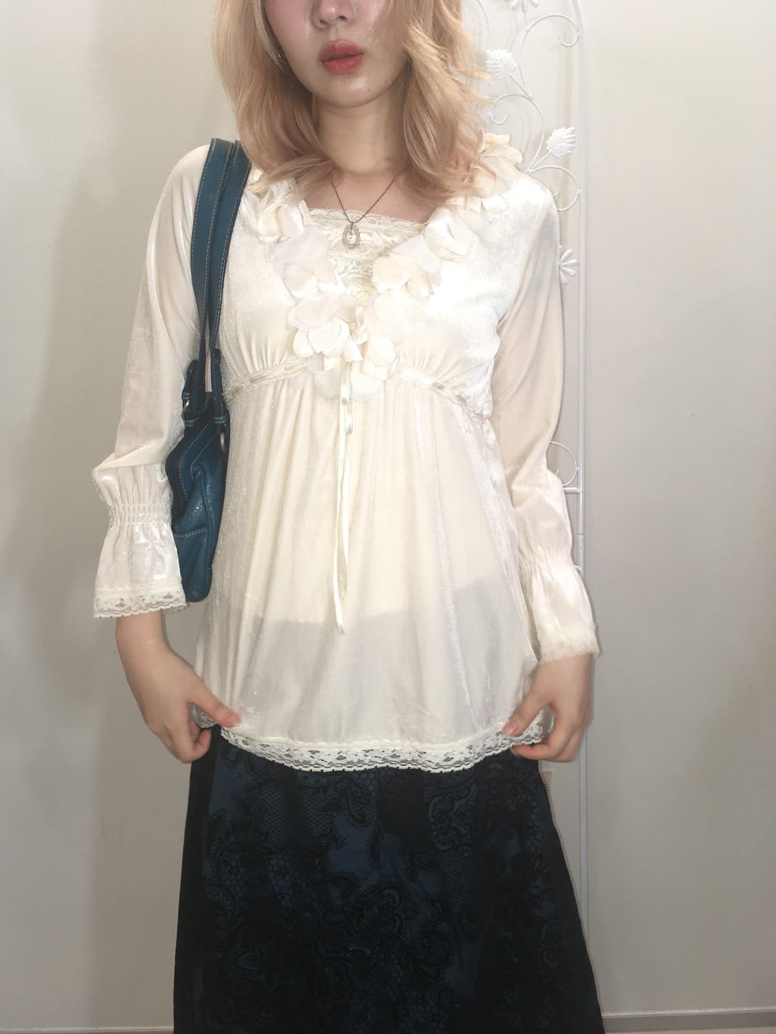 jpn vintage ivory lace antique blouse 상품이미지5