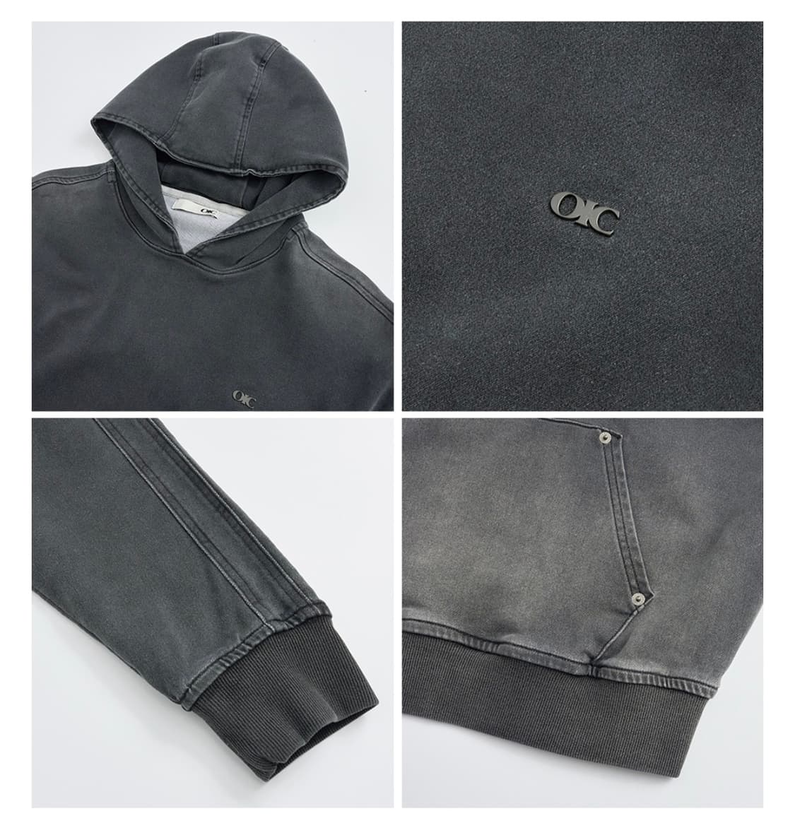 오아이오아이 헤리티지 데님 후드 블랙 상품이미지3