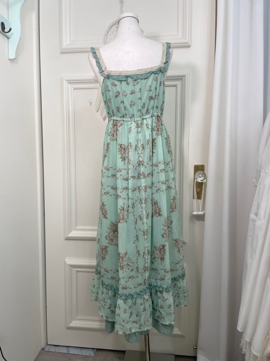 AXES FEMME mint lace trim flower long op 상품이미지3