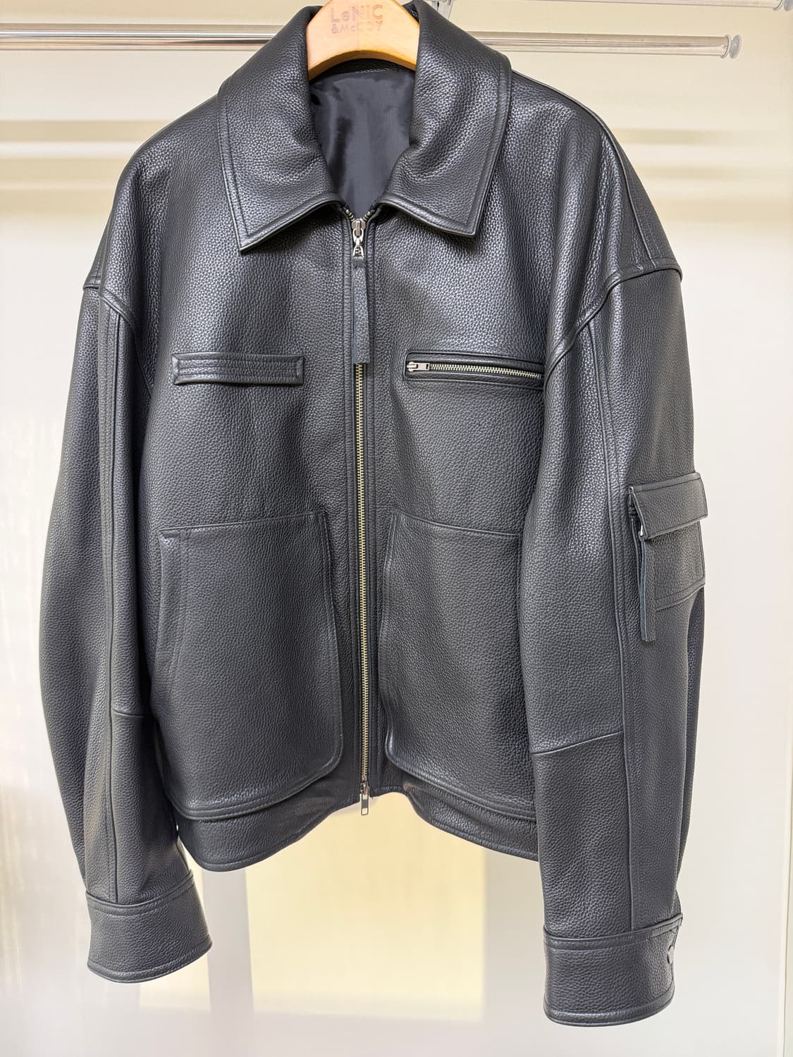 엘무드 데이비슨 카우 하이드 레더 자켓 블랙 48 상품이미지2