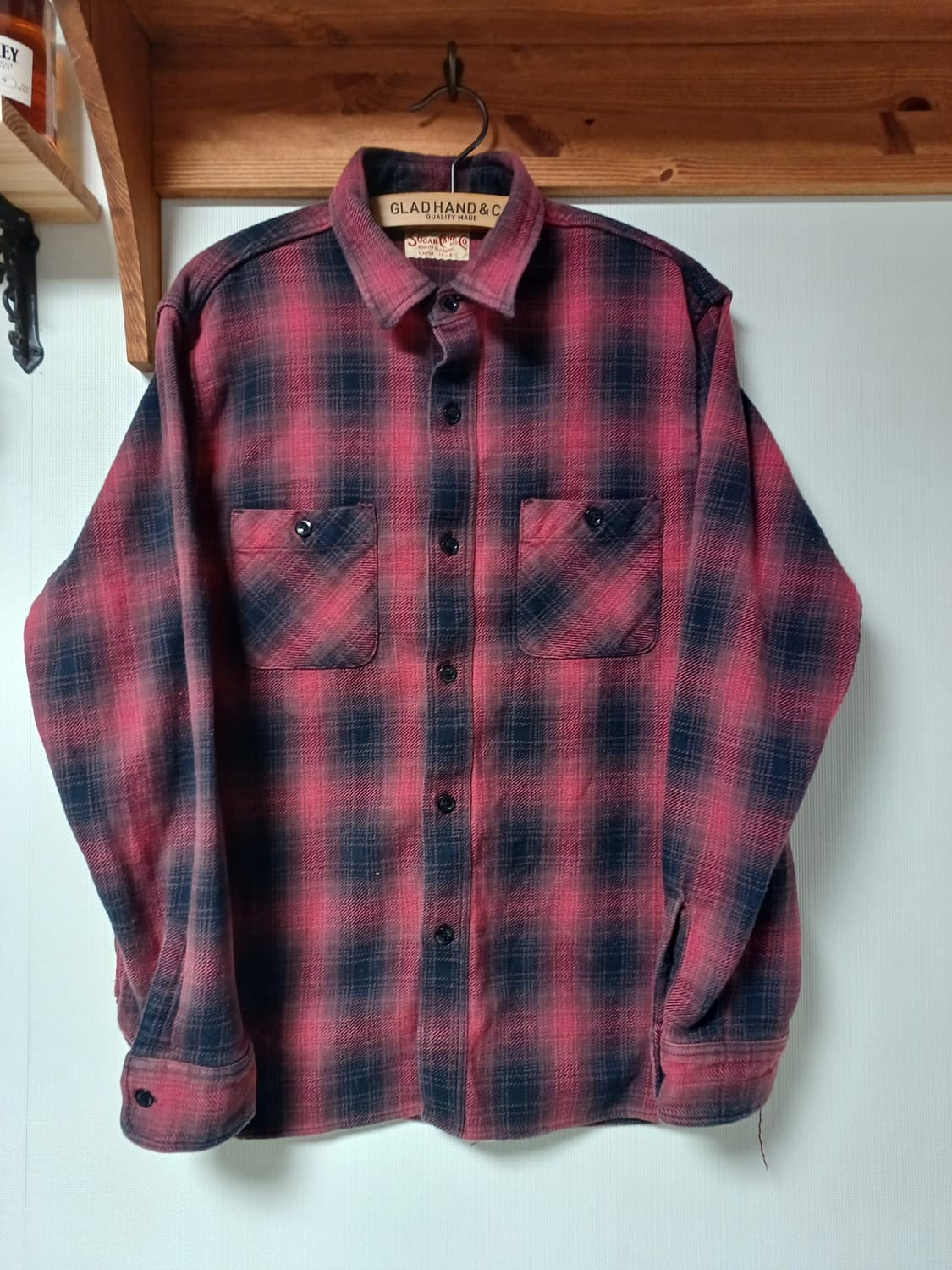 슈가케인 옴브레 체크셔츠 L 상품이미지1