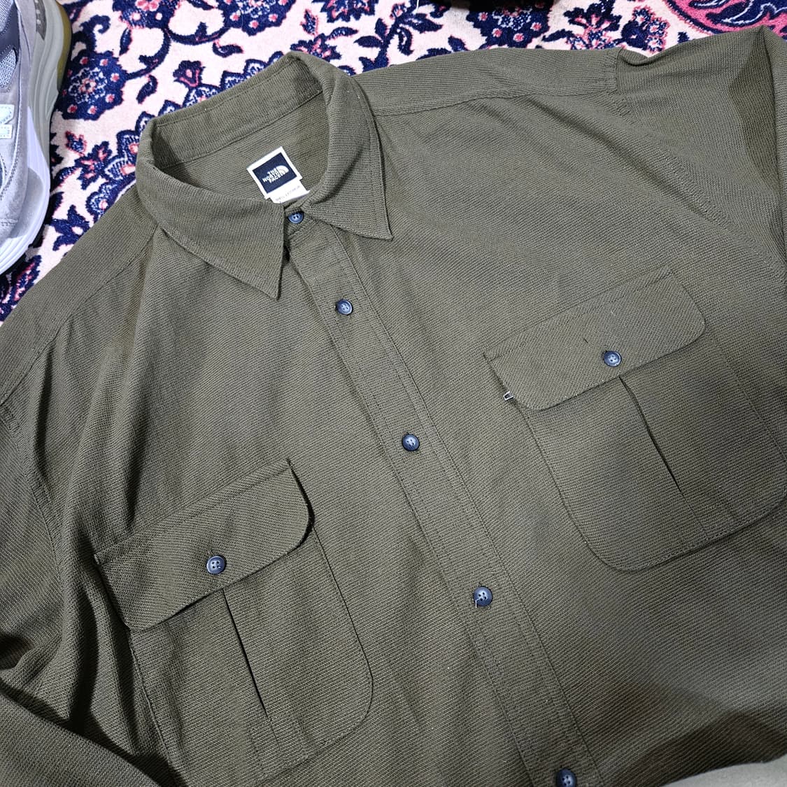 노스페이스 카키브라운 투포켓 Zip 워크웨어 루즈핏 셔츠 Free 상품이미지2