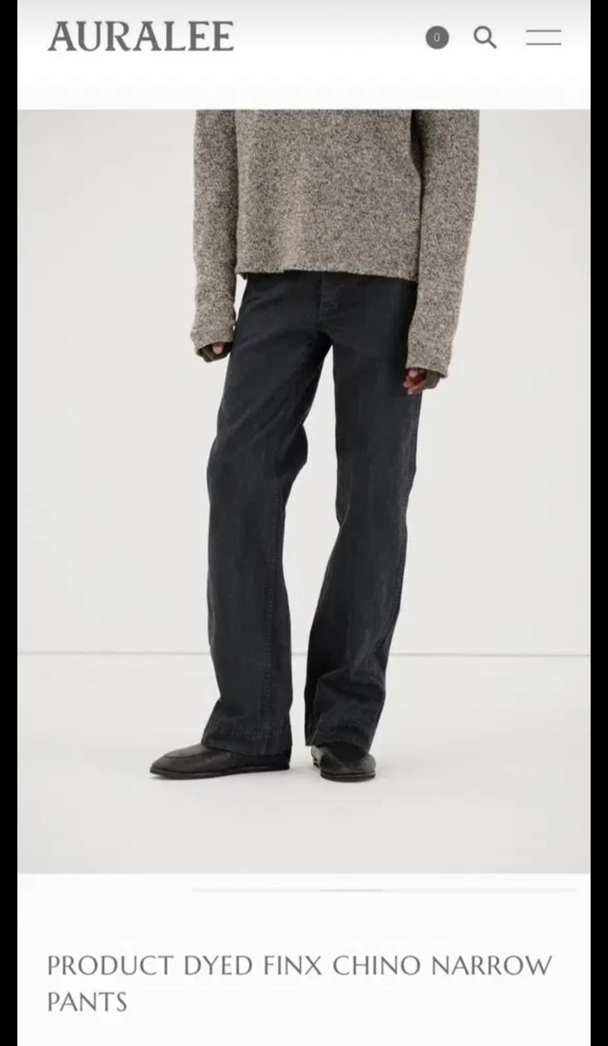 오라리 25fw 내로우치노 베이지 5사이즈 새제품 상품이미지1